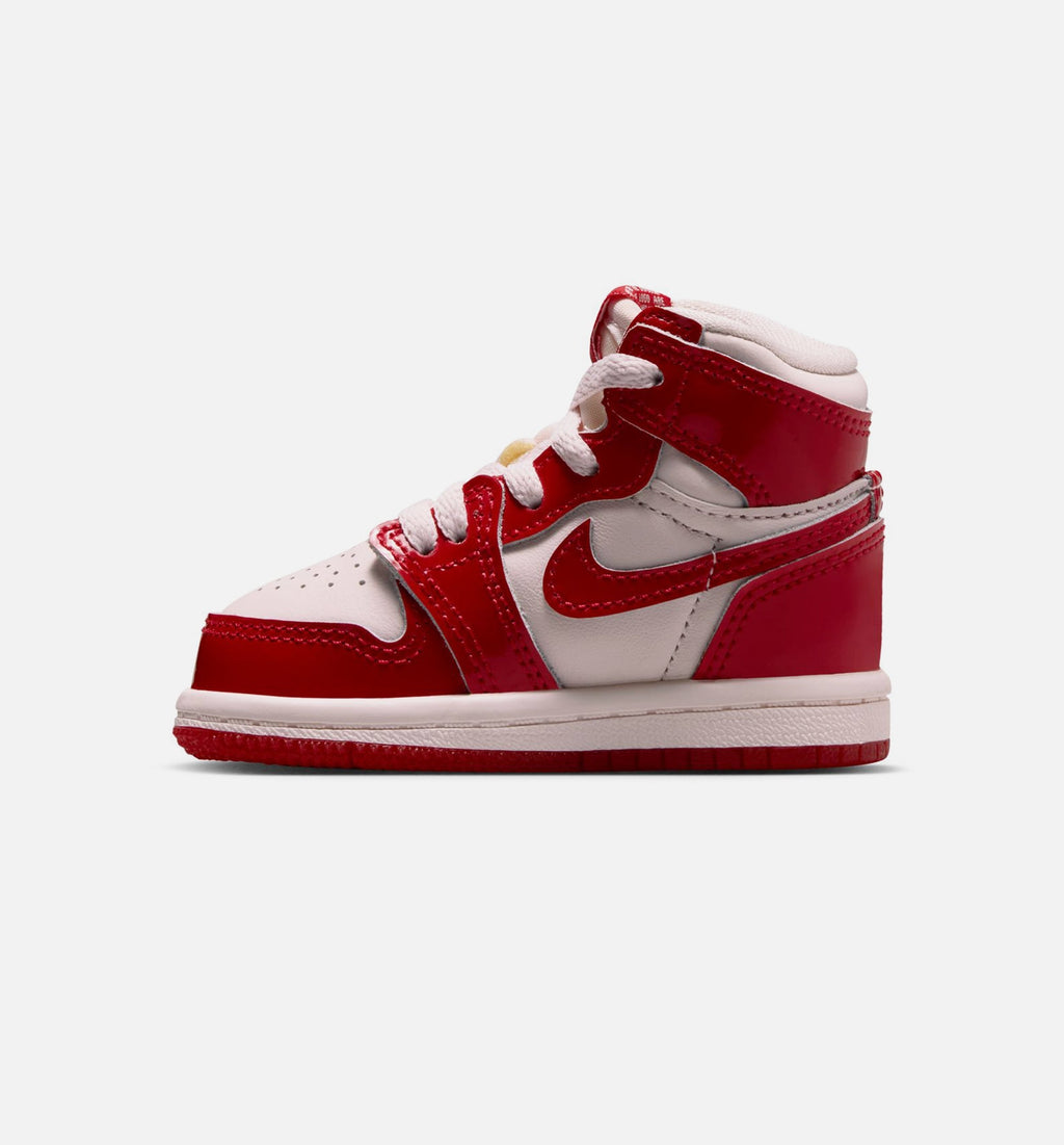 Air Jordan 1 Retro High OG Nails And Grails Baby & Toddler Sneakers - University Red / Metallic Silver