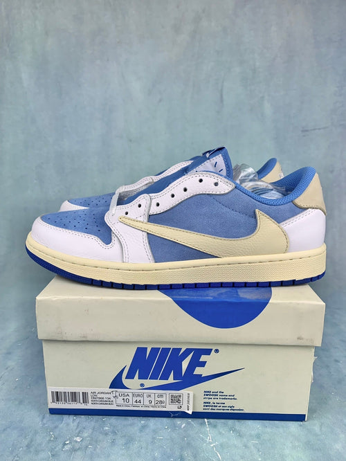 Air Jordan 1 Low White/Treasure Blue Unisex Sneakers DM7866-134