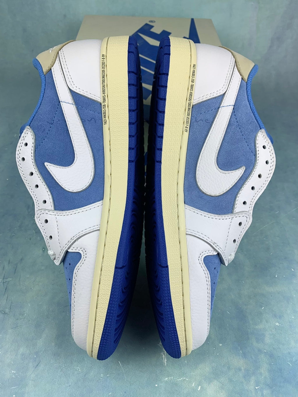 Air Jordan 1 Low White/Treasure Blue Unisex Sneakers DM7866-134