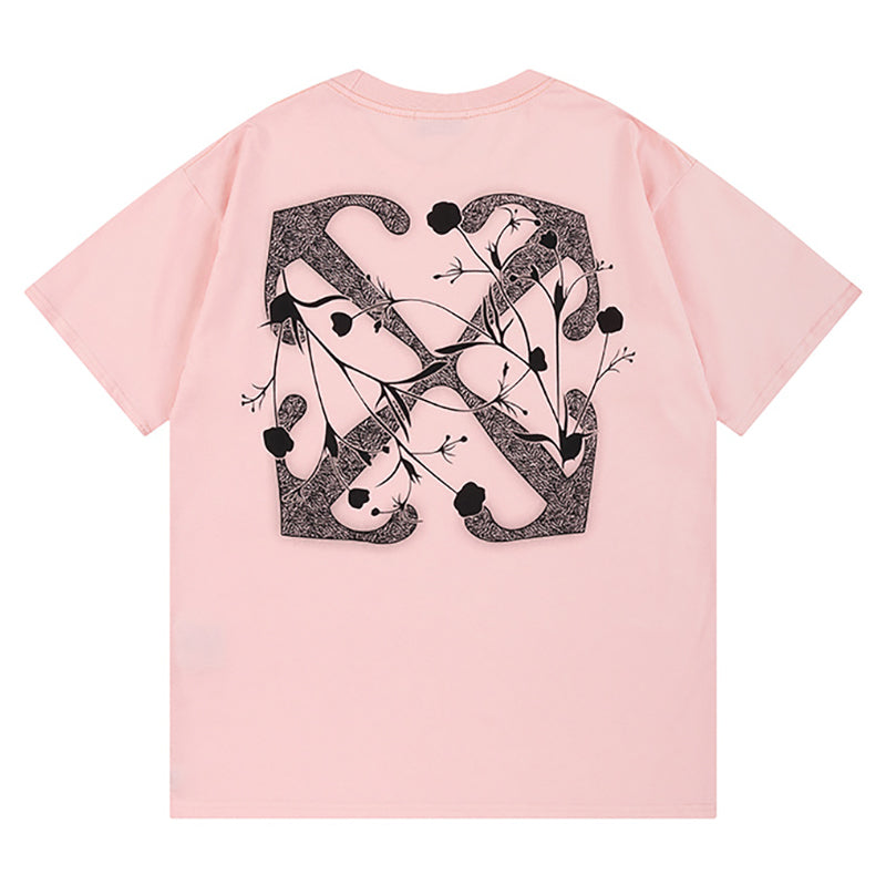 OFF WHITE logo-print Pink T-shirt