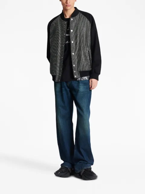 Balmain rhinestone-embellished bomber jacket