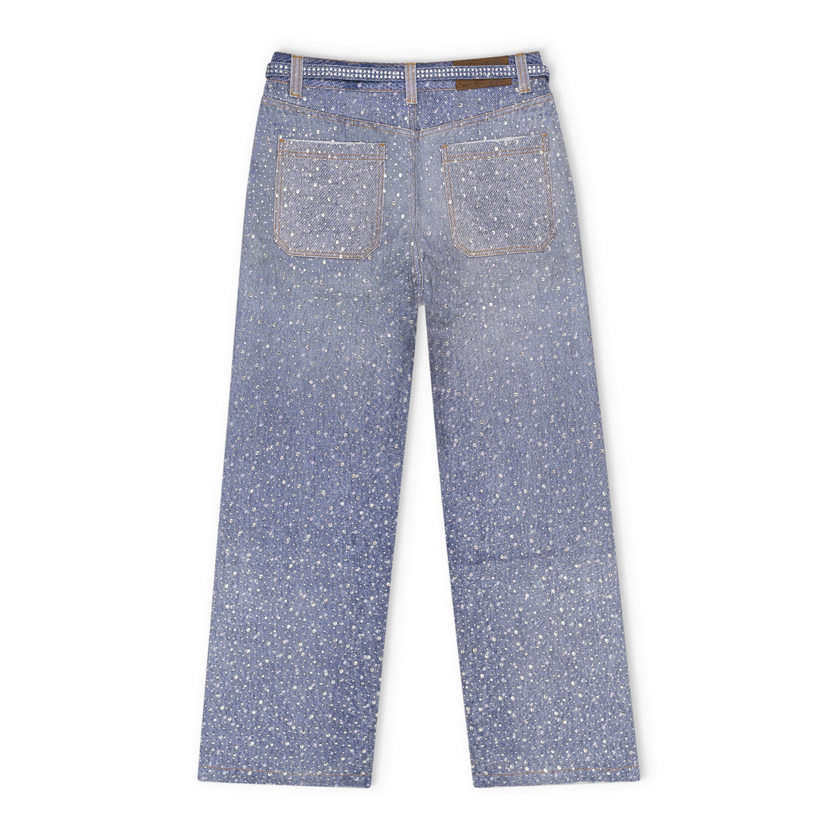 Blue 20K Swarovski Diamond Boro Jeans