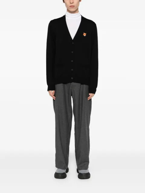 Maison Kitsuné bold fox head patch cardigan