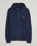 Polo Ralph Lauren Cable Knit Zip Hoodie - Navy