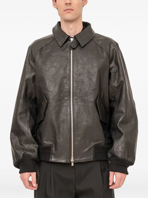 Devoa zip-up leather jacket