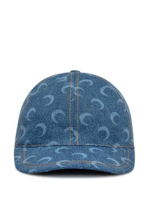 Marine Serre denim baseball cap with moon print