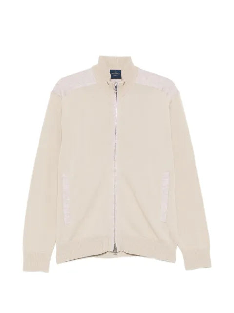 Paul & Shark zip-up shoulder-panelled cardigan