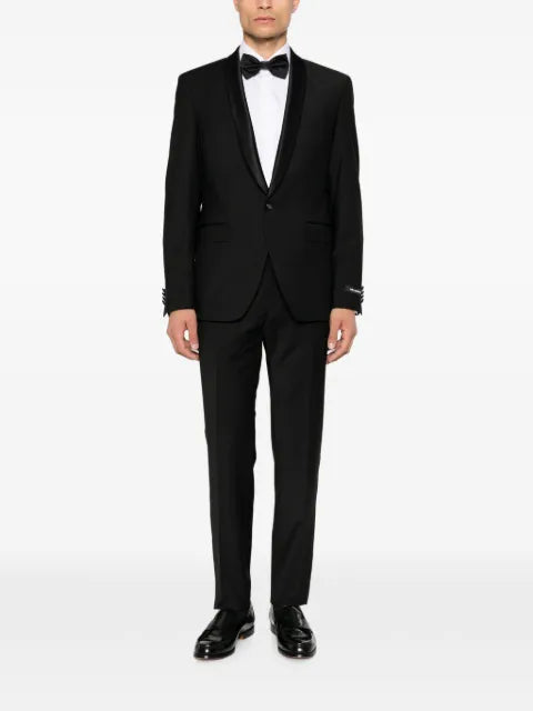 Karl Lagerfeld satin-trim buttoned blazer