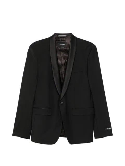 Karl Lagerfeld satin-trim buttoned blazer