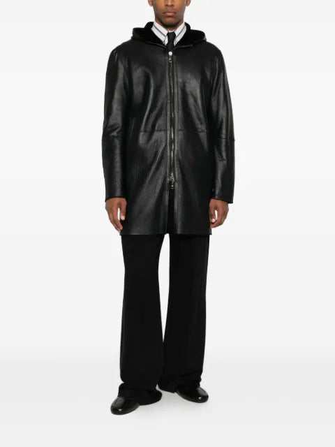 Tagliatore Wilson hooded leather jacket