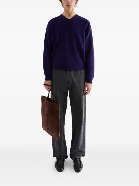 Jil Sander wool blend V-neck sweater