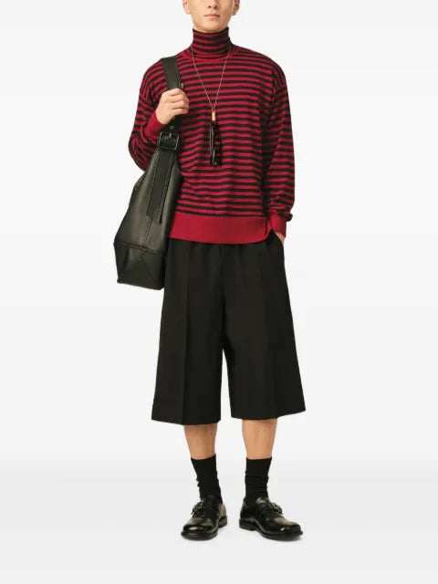 AMI Paris Sailor striped wool and silk turtleneck sweater