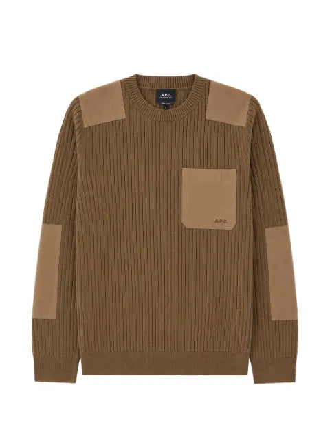 A.P.C. ribbed-knit panelled sweater
