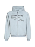 Praying zip-up raglan-sleeve hoodie