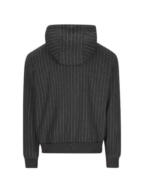 Herno pinstripe-pattern drawstring-hood hoodie