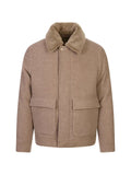 Canali shearling-collar jacket