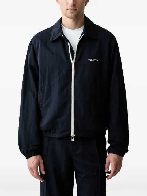 Armani Exchange logo-print zip-up jacket