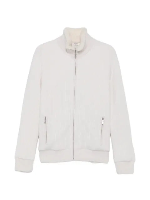 Barba ribbed-knit faux-fur-trim jacket