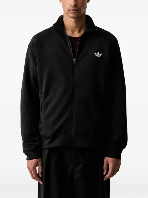 adidas logo-embroidered raglan-sleeve zip-up sweatshirt
