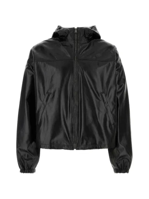 FENDI hooded leather jacket