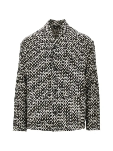 Emporio Armani virgin-wool-blend textured cardigan