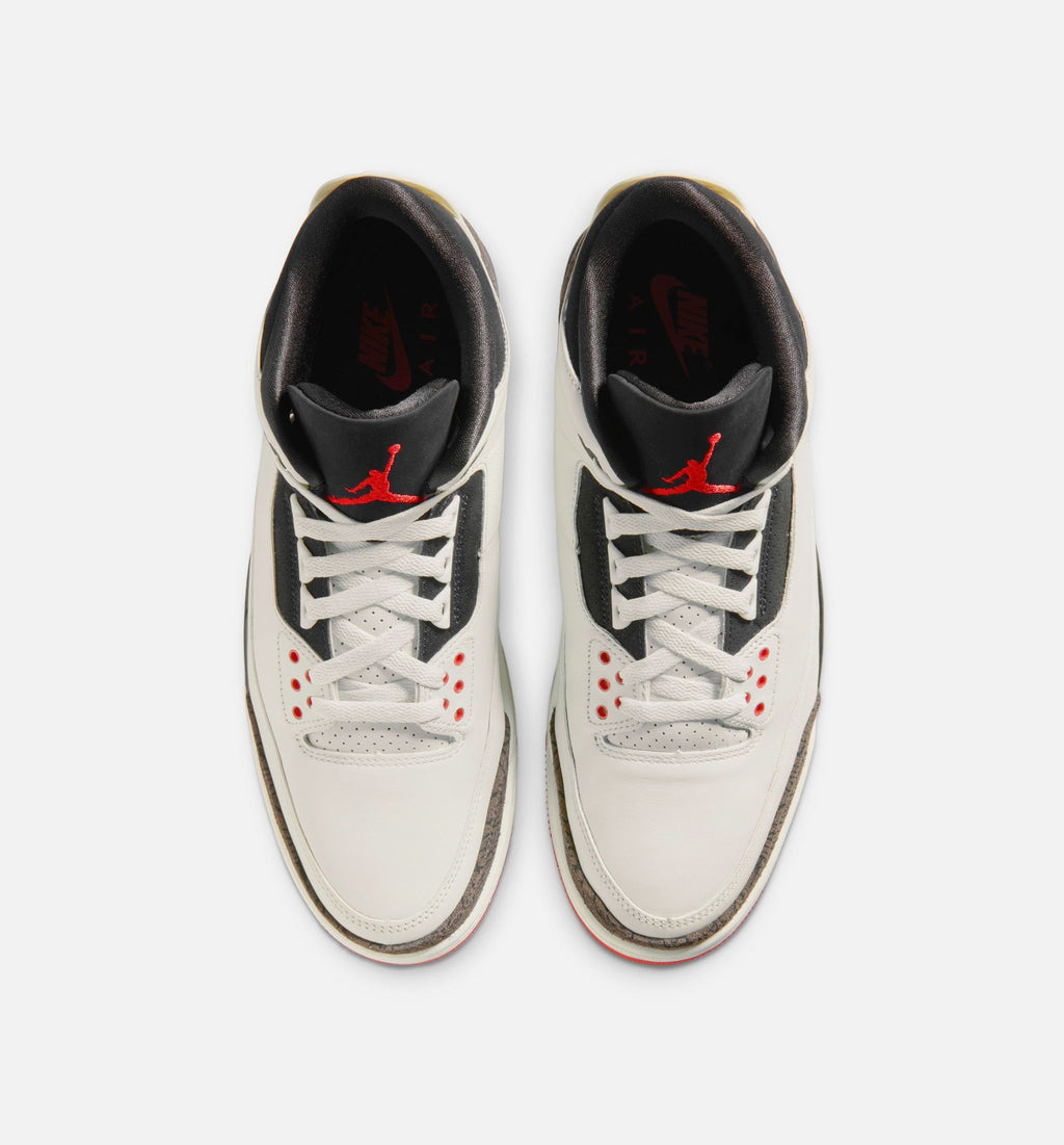 Air Jordan 3 Retro Mens Lifestyle Shoe - Sail/Black/University Red/Pale Ivory
