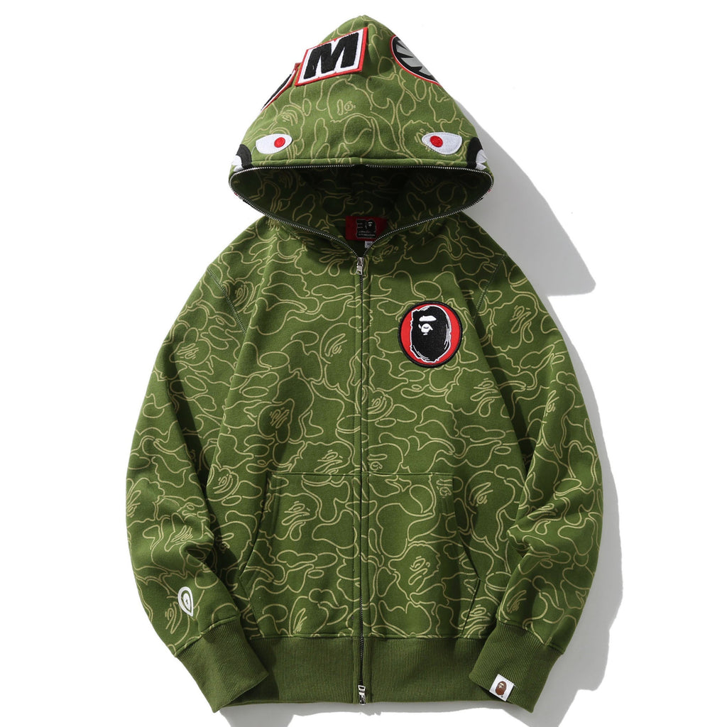 BAPE Shark Full-Zip Hoodie - Blue, Green & Red