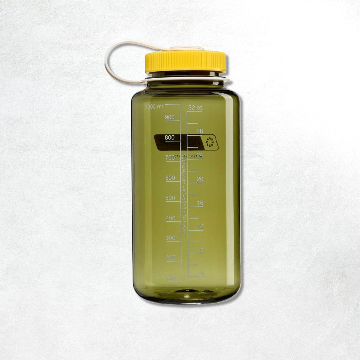 Nalgene 1L Wide Mouth Tritan Sustain Water Bottle: Oil Green/ Freesia