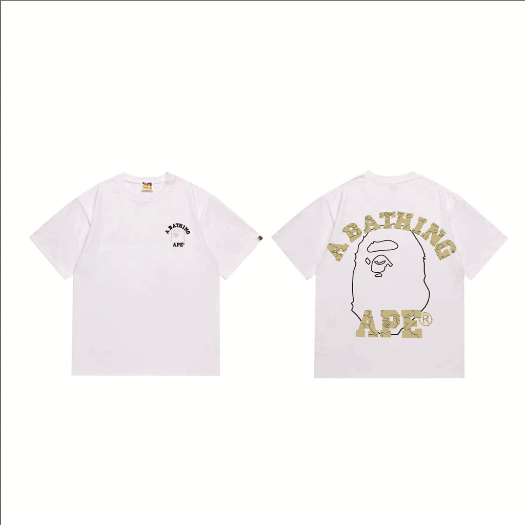 Bape Multi‑Ape‑Head Graphic Oversized Tee Streetwear Unisex