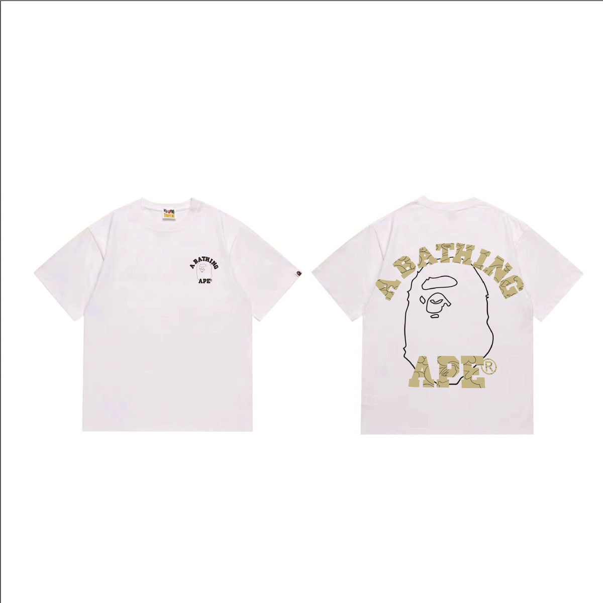 Bape Multi‑Ape‑Head Graphic Oversized Tee Streetwear Unisex