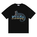 Rhude T-shirt Black Panther Letter Print Short Sleeve T-shirt