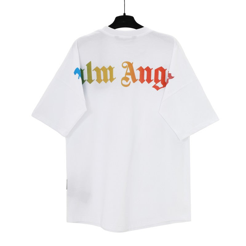Palm Angels Graffiti Flame Palm Tree Graphic Oversized Tee Streetwear