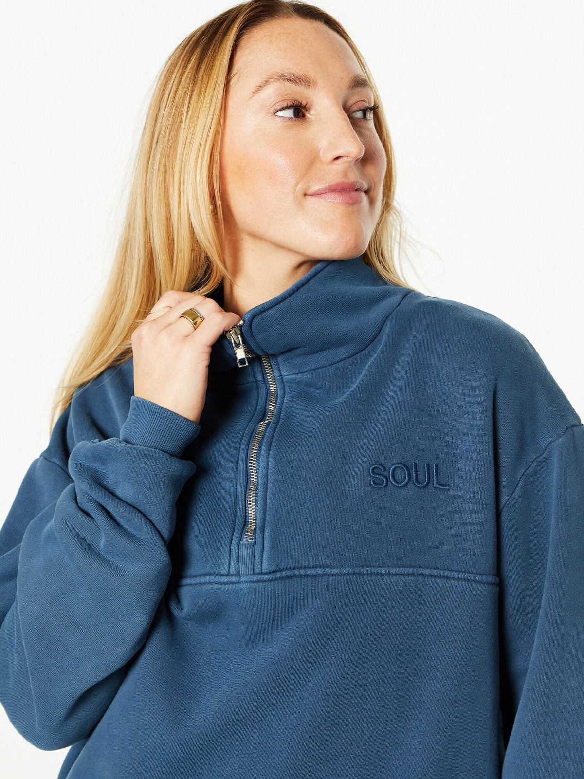 KATIE Â½ ZIP BLUE