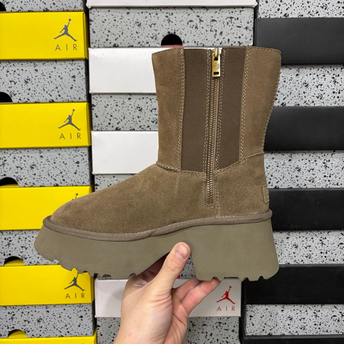 UGG Classic Quilted Platform Boot – Women's Mid-Height Suede Boot in Hickory