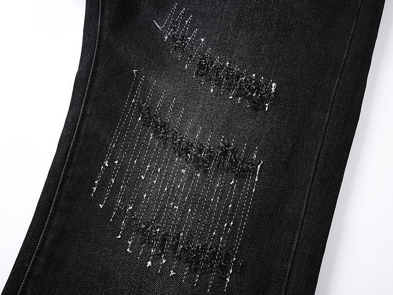Purple Brand Black Distressed Flared Jeans