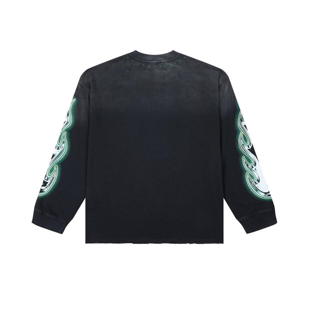 DUAA Pegasus Rhinestone Long-Sleeve T-Shirt
