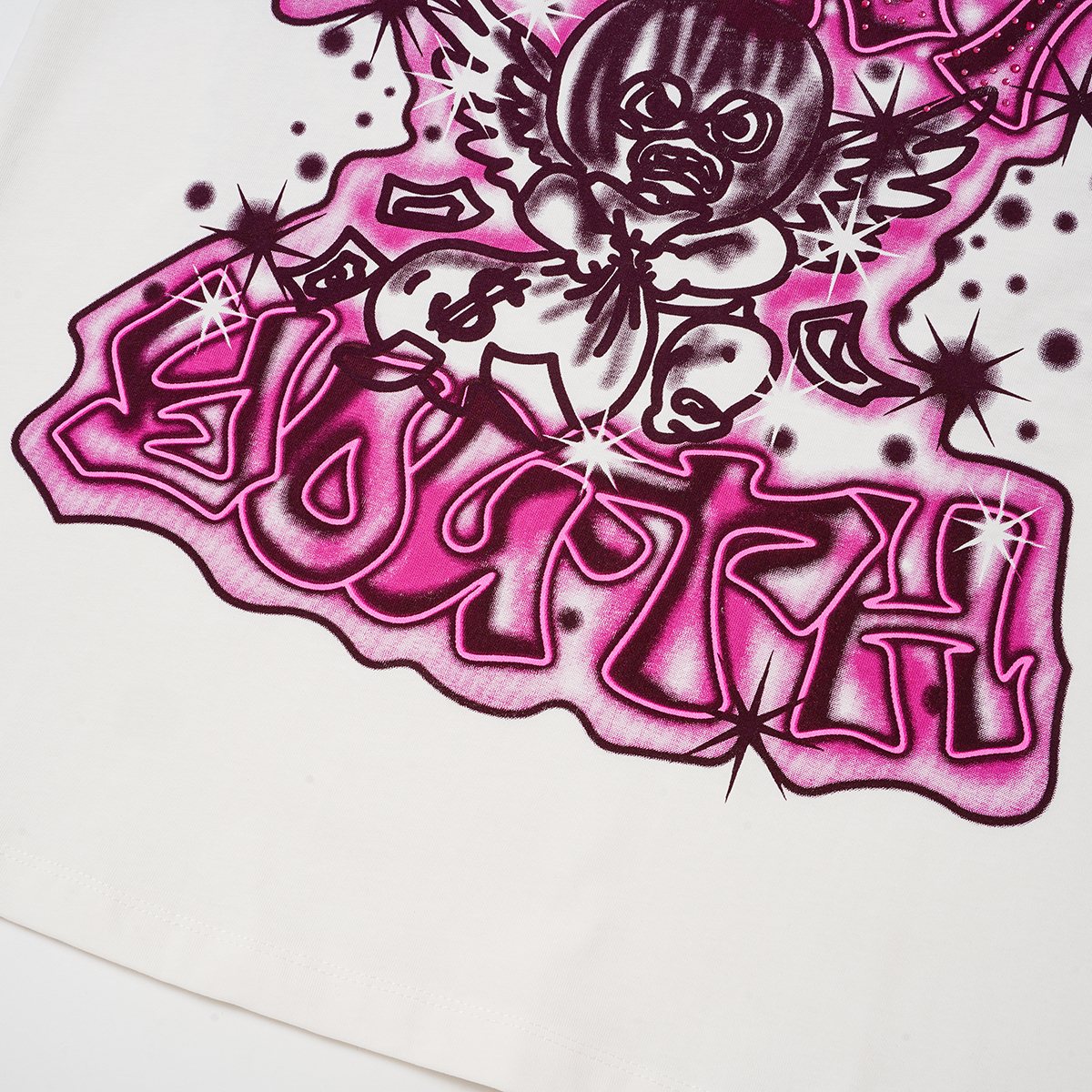 SAINT Rhinestone Front & Back Graphic T-Shirt