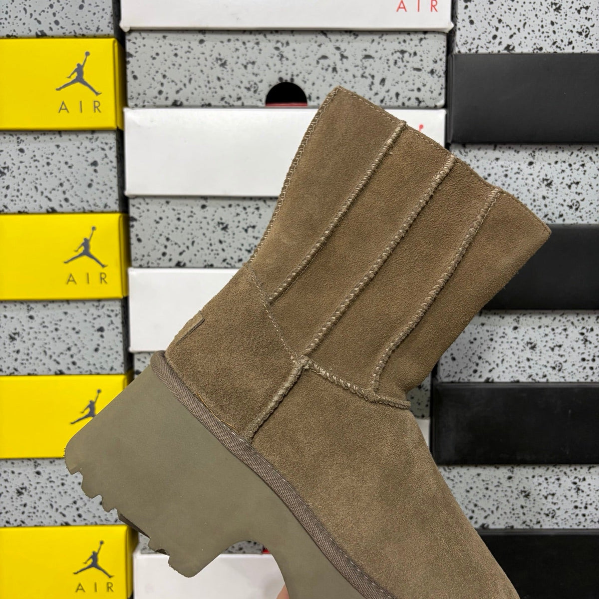 UGG Classic Quilted Platform Boot – Women's Mid-Height Suede Boot in Hickory