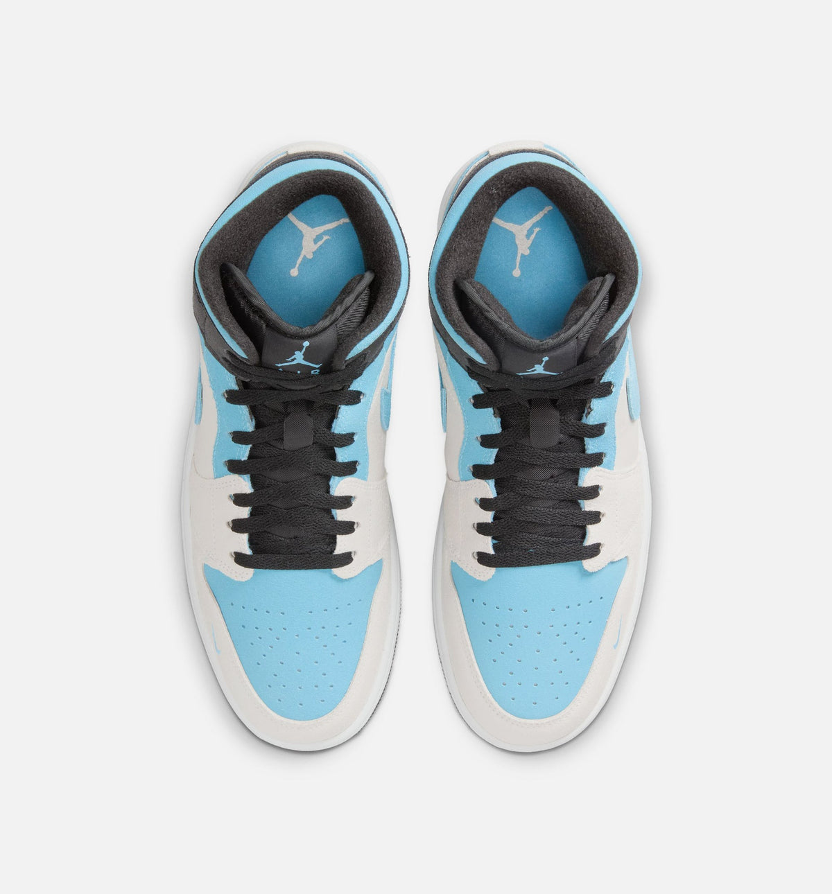 Air Jordan 1 Mid SE Men's Lifestyle Sneakers - Summit White/Blue Chill/Black