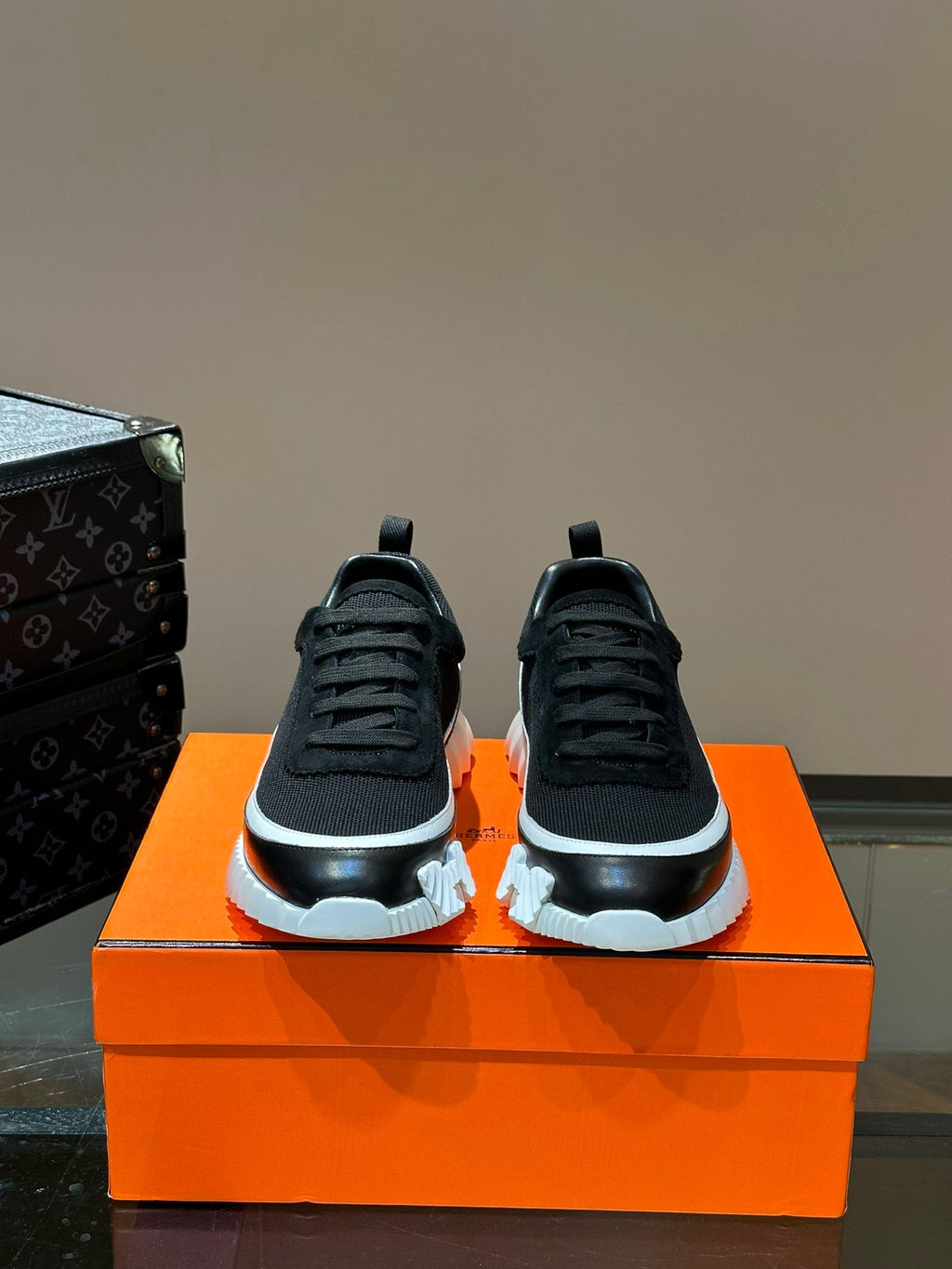 Hermès Bouncing Calfskin Mesh Sneakers