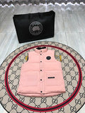 Canada Goose Pink Quilted Puffer Vest with Stand Collar