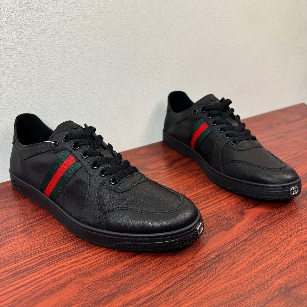 Gucci Men's Green and Red Stripe Sneakers