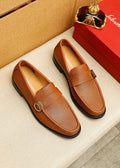 Ferragamo Buckle Leather Loafers