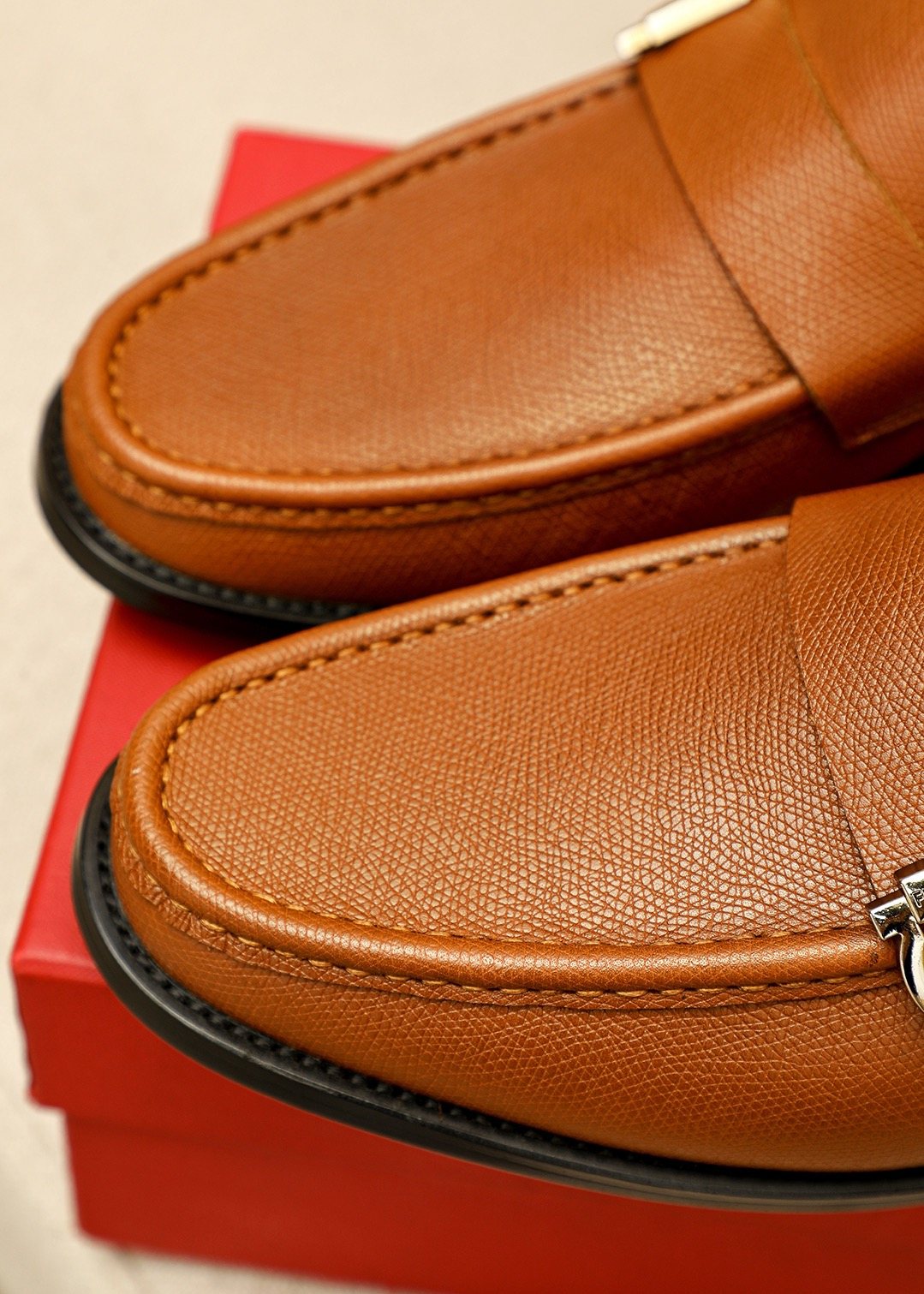 Ferragamo Buckle Leather Loafers