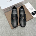 Versace Men's Black Medusa Accent Loafers
