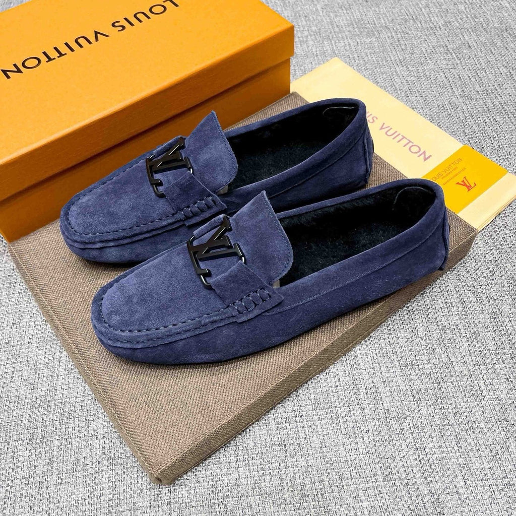 Louis Vuitton Men's Navy Blue Hardware Loafers