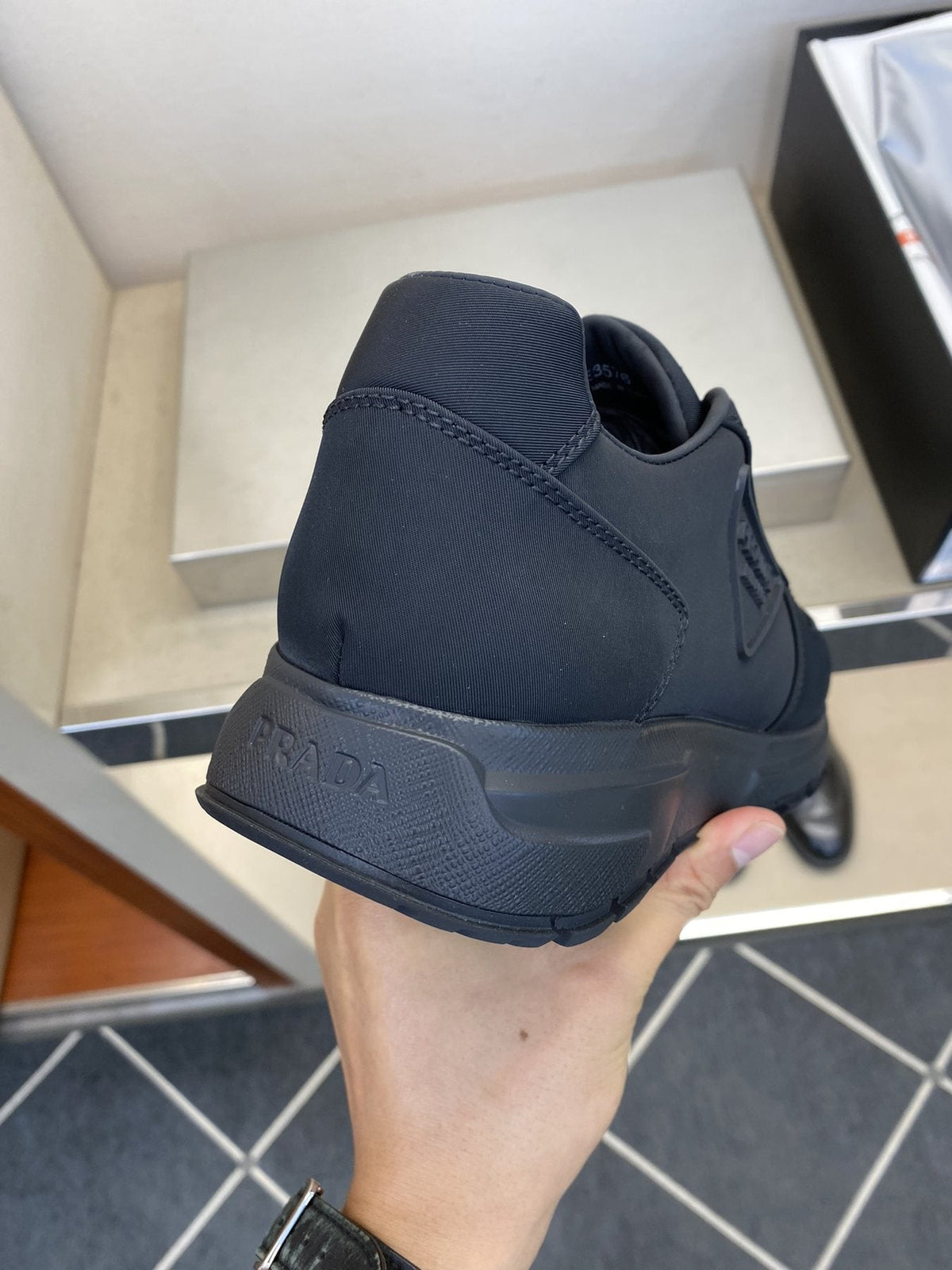 Prada Men's Black Lace-Up Sneakers