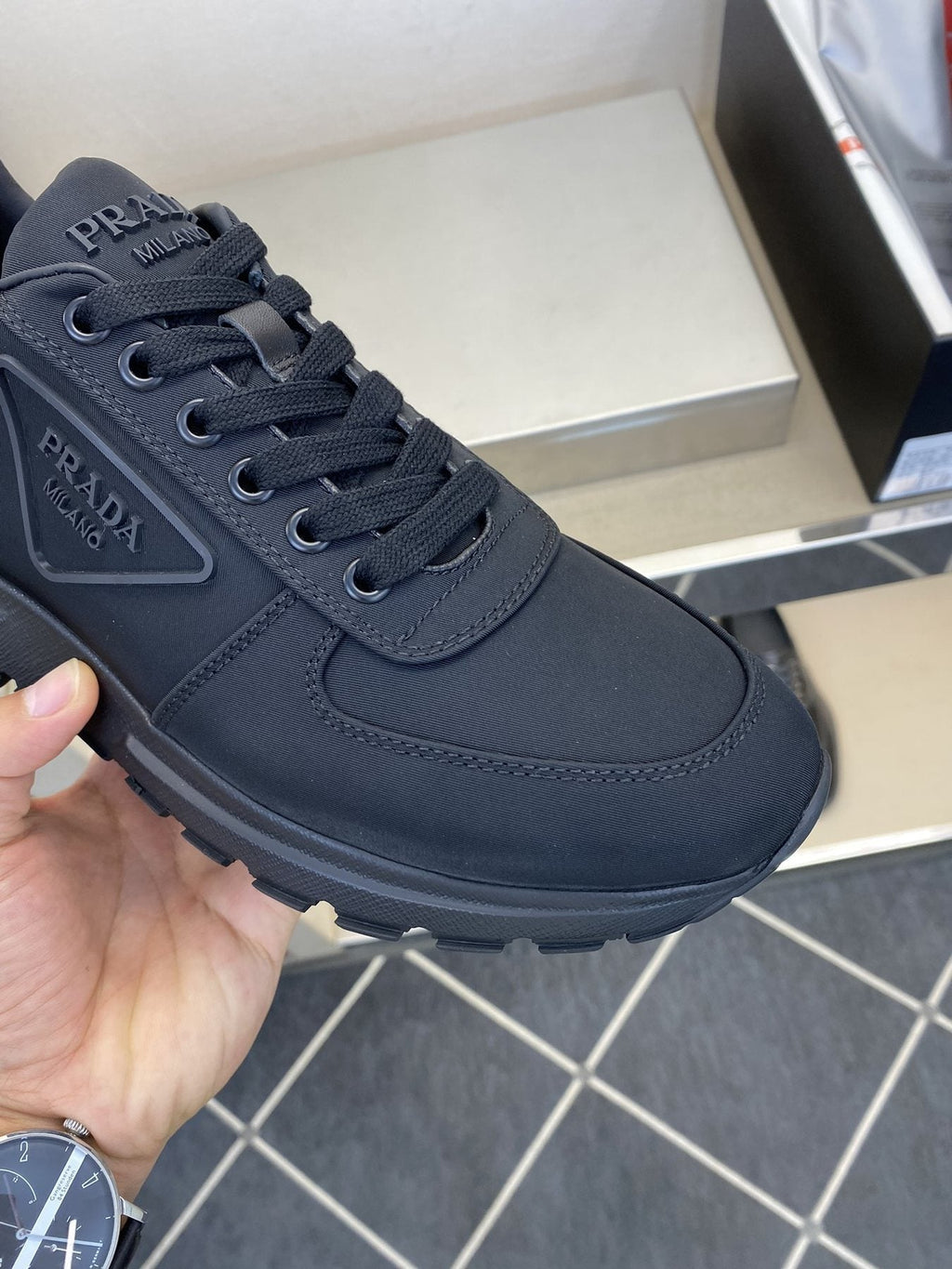 Prada Men's Black Lace-Up Sneakers