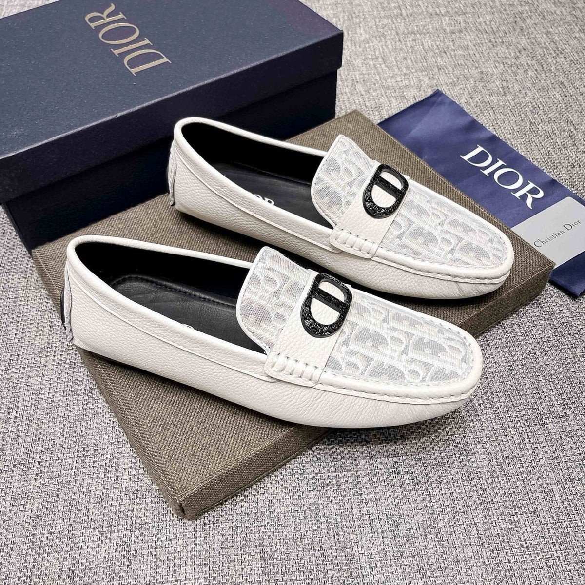 Dior Men's Patterned Vamp Loafers