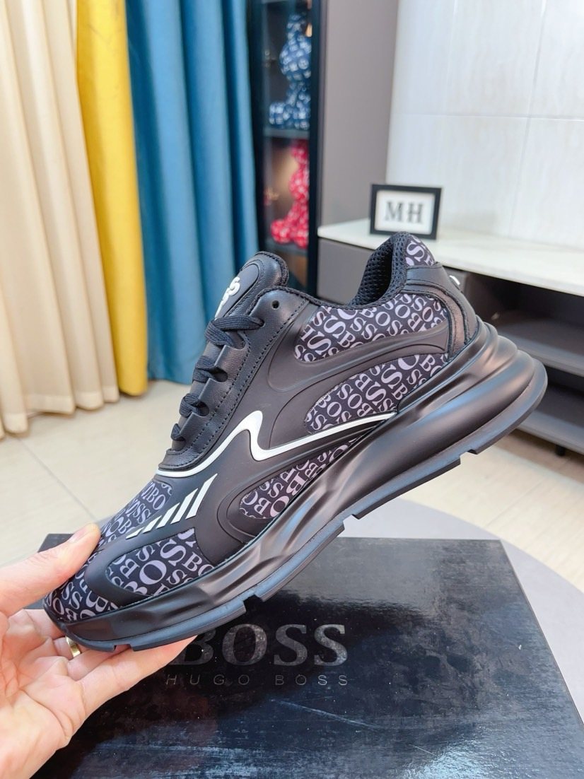 Hugo Boss Men's Logo-Pattern Low-Top Sneakers